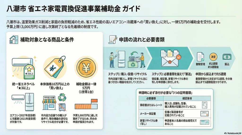 2026年5月開始】八潮市省エネ家電補助金で5万円を給付！エアコン 